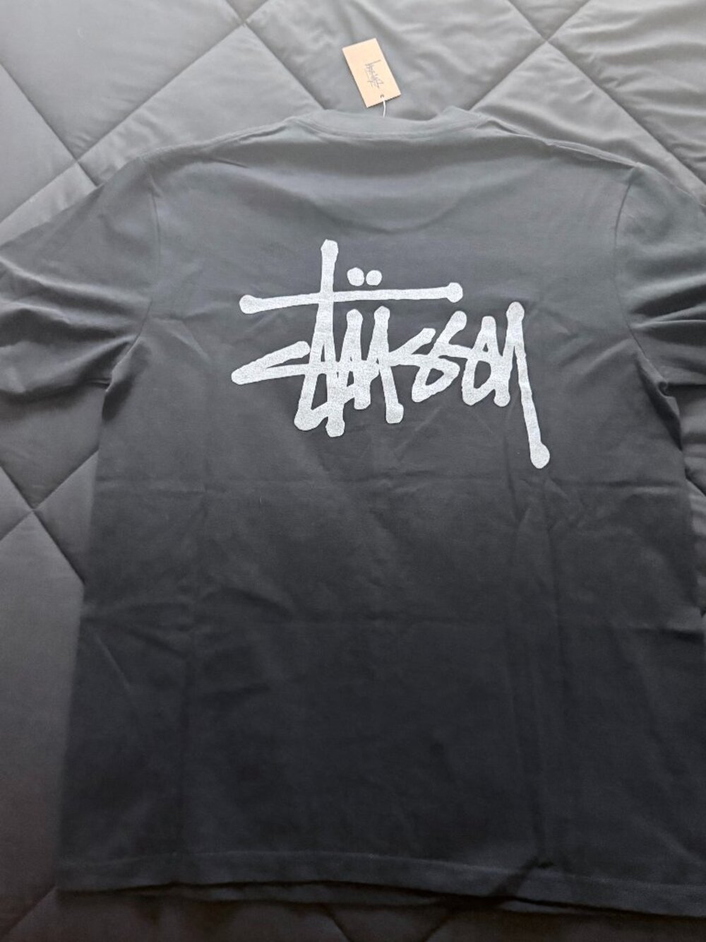 Stussy Basic Logo T-Shirt Black / White - Size M ✨